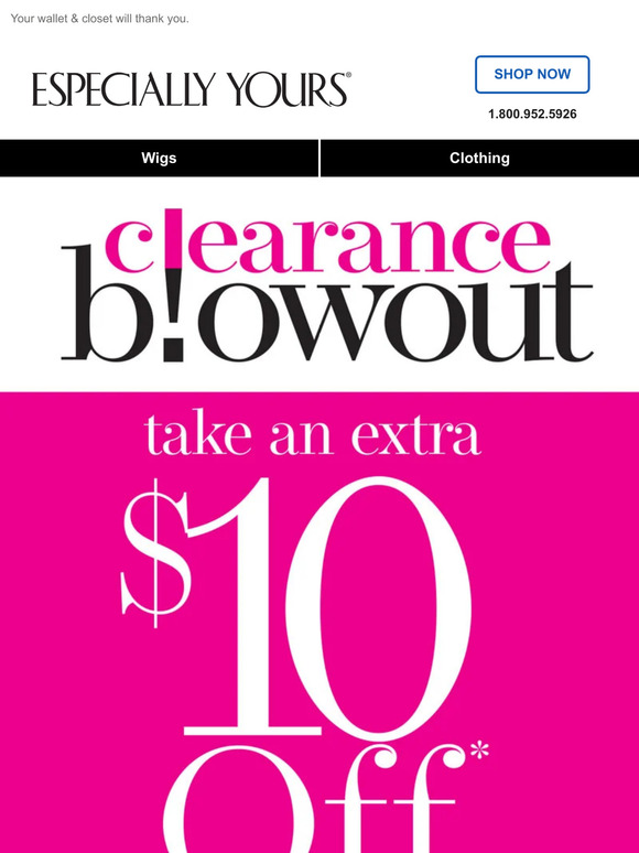 EXTRA 10% OFF Each Clearance Item!