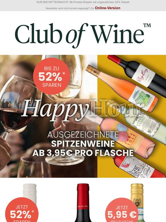 Startschuss zur HAPPY HOUR 👉 Jetzt 10 ausgezeichnete Spitzenweine sichern!
