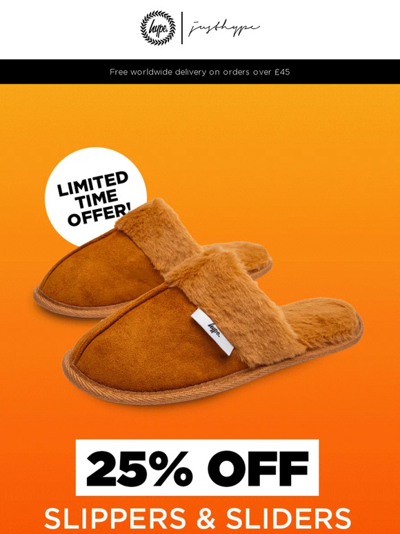 Limited time offer: Get 25% off slippers & sliders 🔥