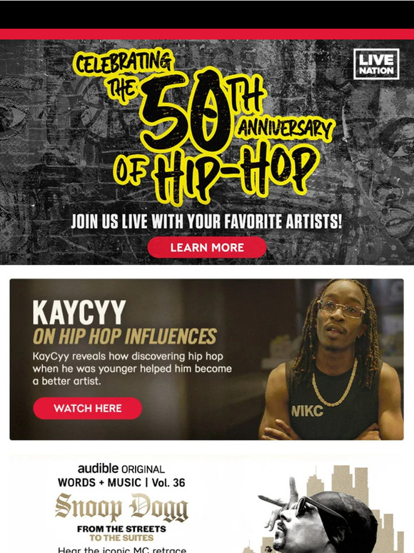 LiveNation Celebrating the 50th Anniversary of Hip Hop with Your