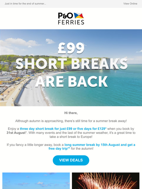 £99 Short Breaks are back! 🥳