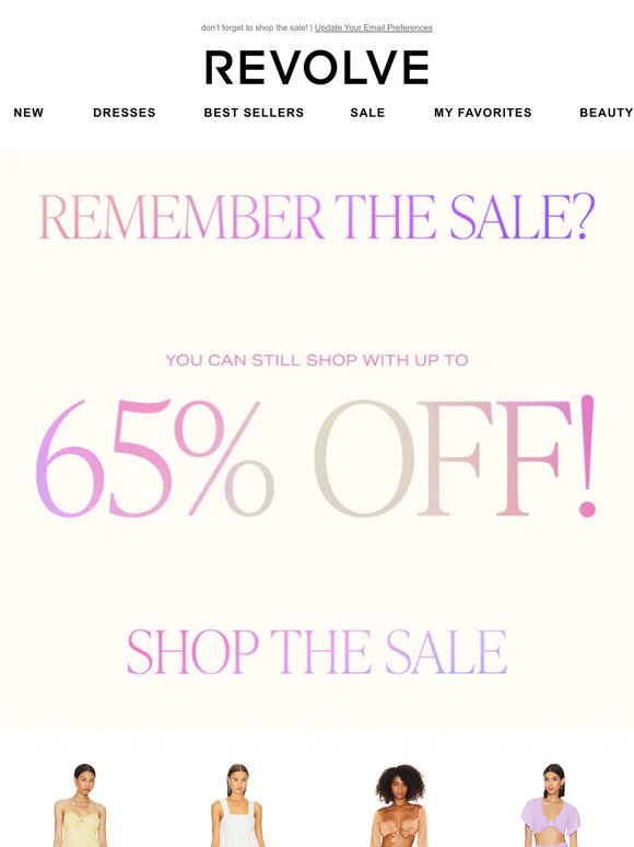 REMINDER: UP TO 65% OFF SALE