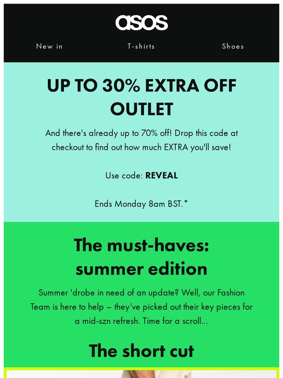 Up to 30% *extra* off Outlet! 👀