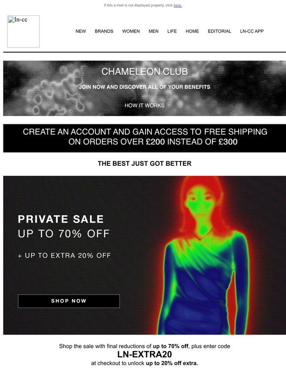 Private Sale: Up To 70% Off + Up To Extra 20% Off