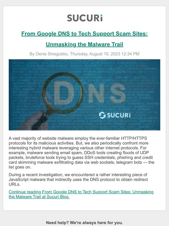From Google DNS to Tech Support Scam Sites: Unmasking the Malware Trail