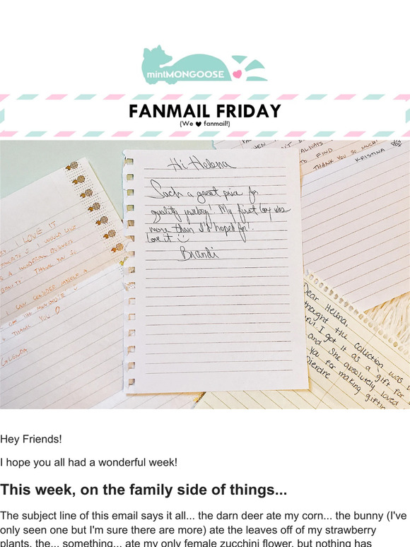 [Fanmail Friday] The 🦌 Ate My 🌽...😐