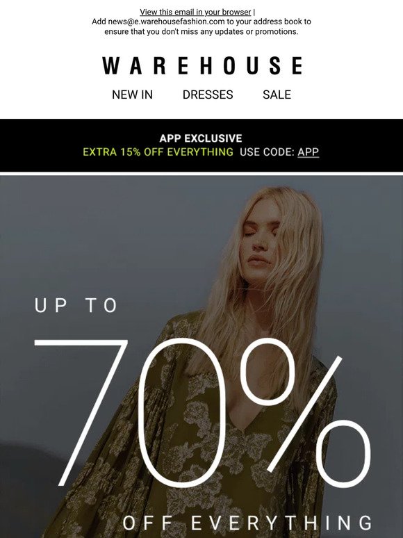 Sale made simple: Up to 70% off everything