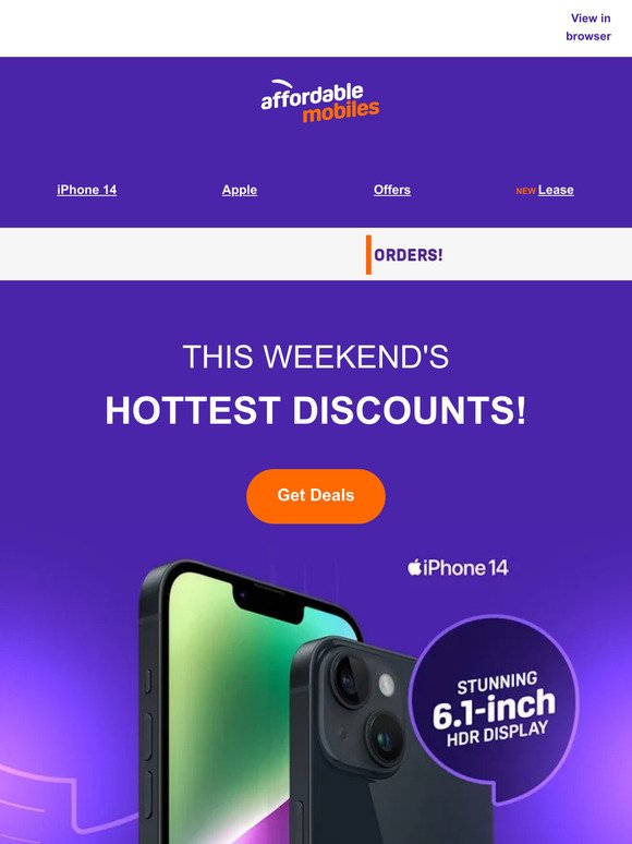 Limited time offer: weekend savings on top mobiles
