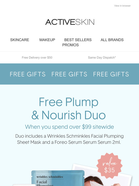 Unlock the secret to perfect skin: FREE Plump & Nourish Duo 💝