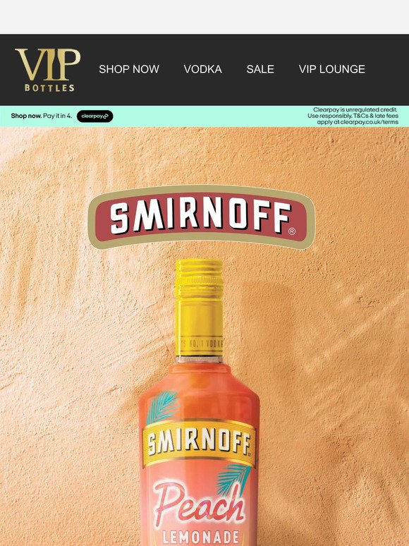 UK Exclusive Smirnoff Peach Lemonade - Taste the Summer!"