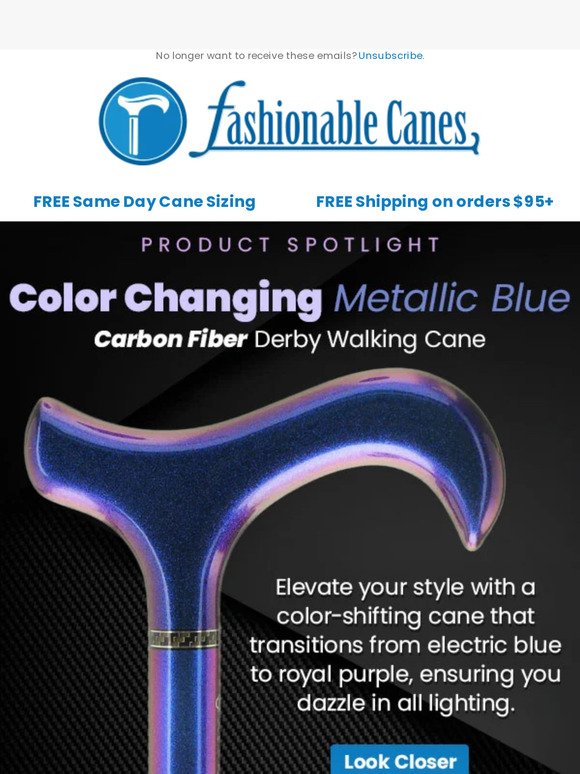 Turn Heads with Our Color-Shifting Cane - Elevate Your Style!