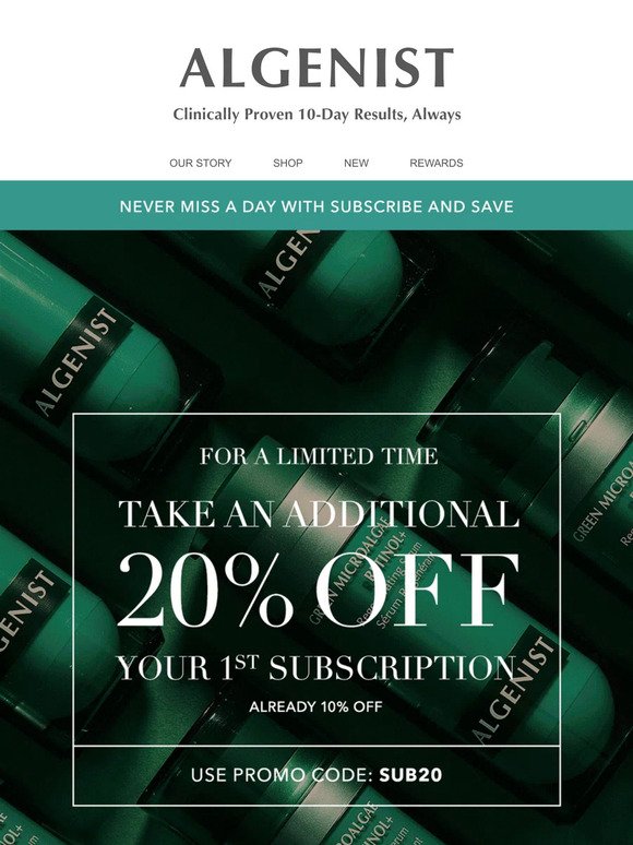 Extra 20% Off Your new Subscription-Happening Now