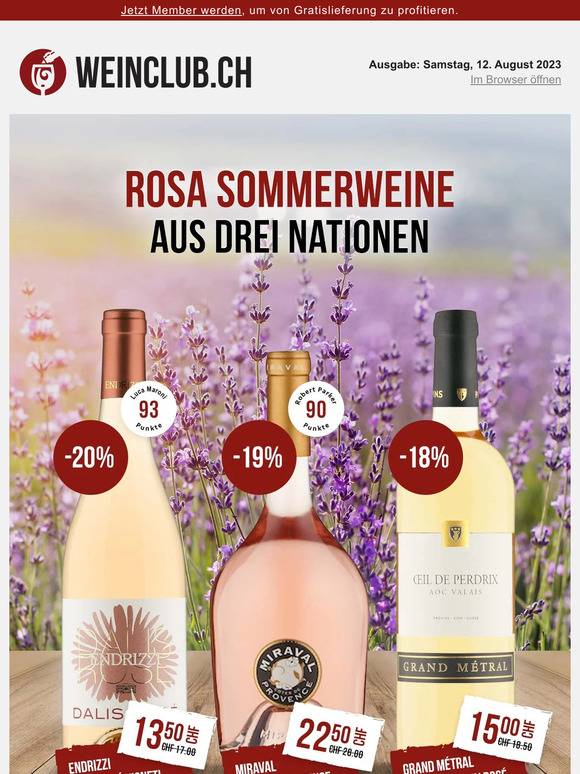 Bis 20% Rabatt: Rosés in Aktion