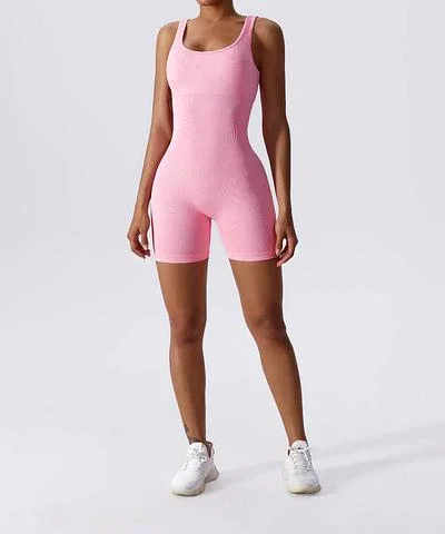 Ribbed Tummy Control Sleeveless Seamless Romper