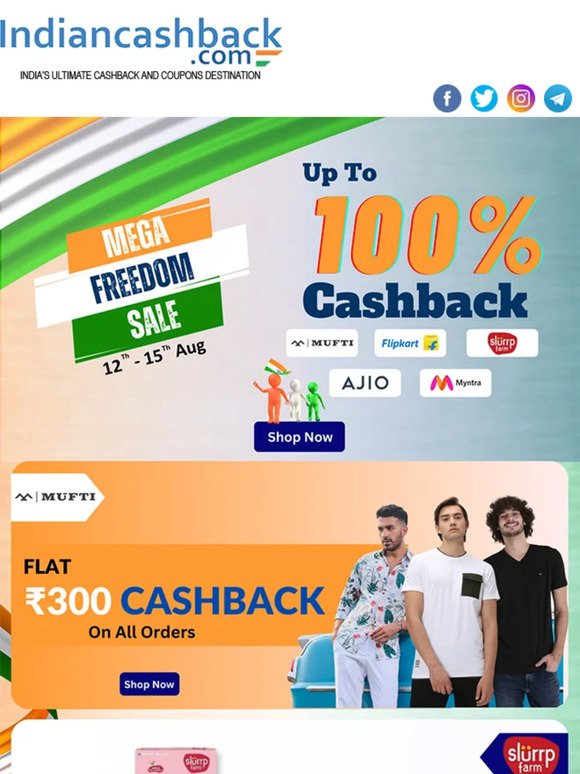 Mega Freedom Sale: Up to 100% Cashback Inside❗