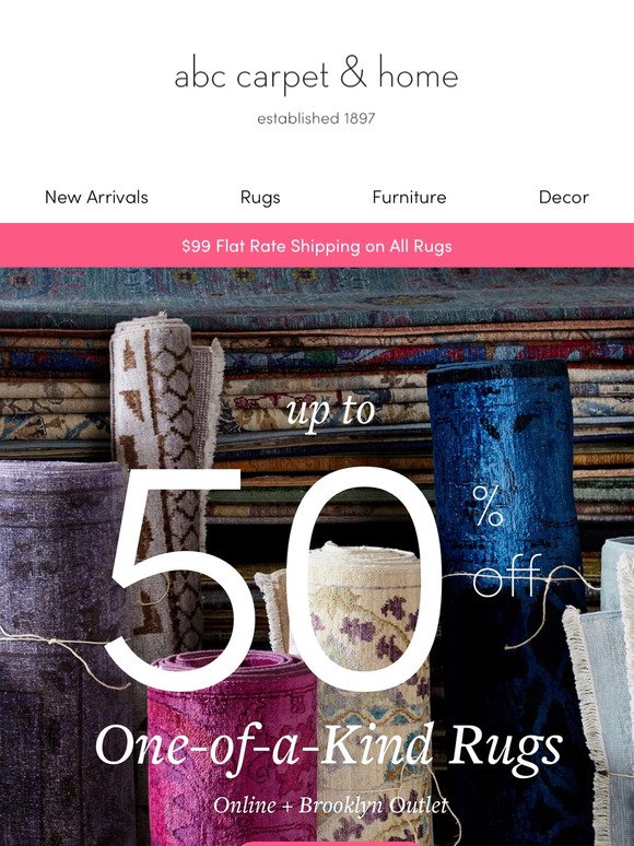 Shop One-of-a-Kind Rugs Up To 50% Off 🌟