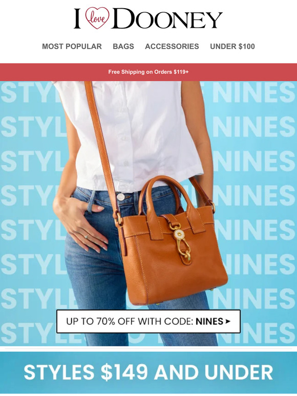 ILoveDooney sale: Get Dooney & Bourke purses for 70% off sitewide