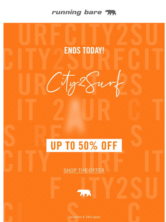 Its Race Day! City to Surf Sale Ends Today