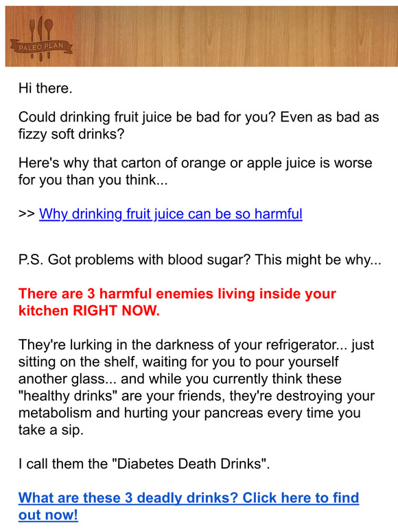 PaleoPlan fruit juice warning Milled