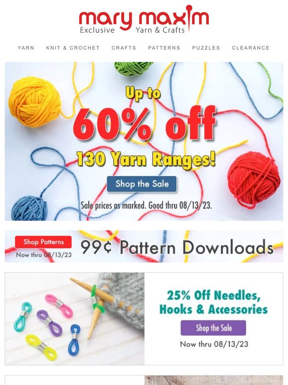 Our Yarn and Pattern Sale is almost over!