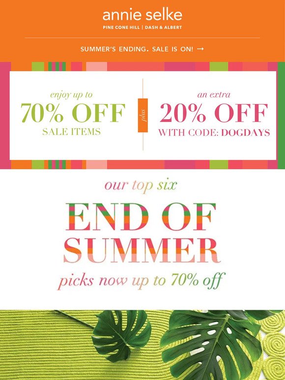 End of Summer picks now up to 70% off