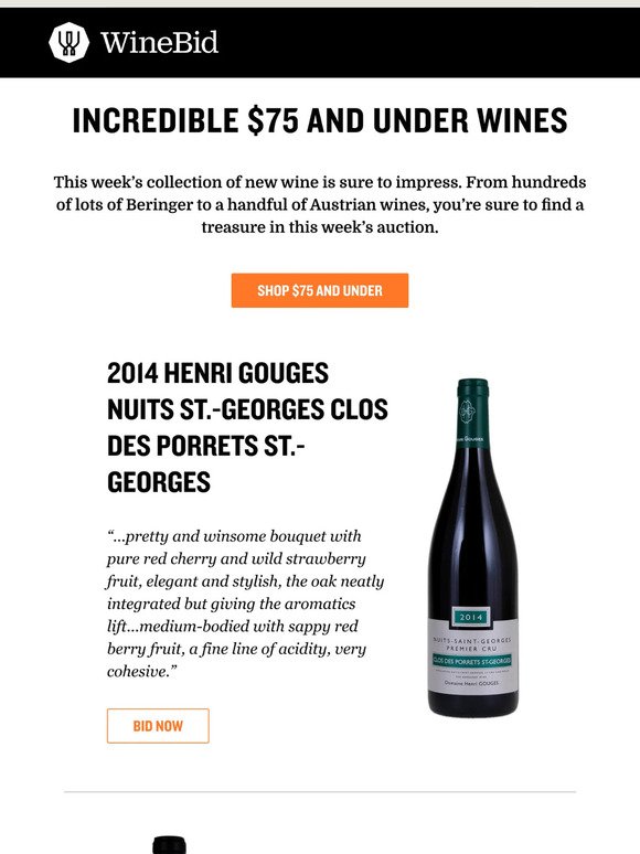 $75 and under wines for your cellar...