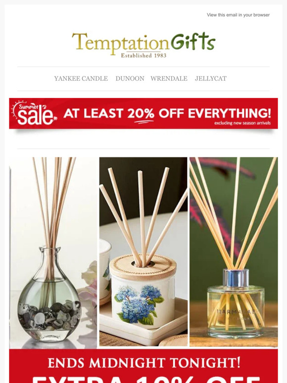 Extra 10% OFF Reed Diffusers Ends Tonight + 20% OFF LED Lights!