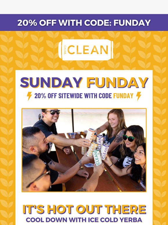 Sunday Funday 20% Off Sale