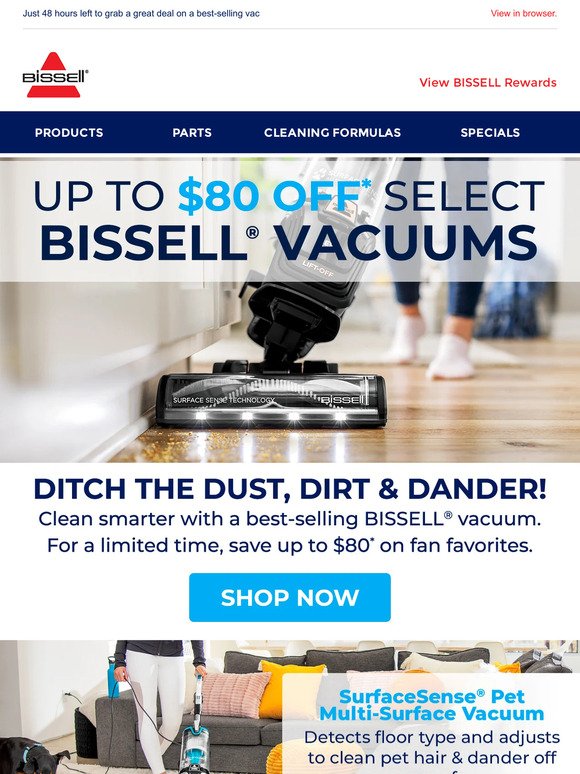 Hurry! $80 OFF on select vacuums ends soon ⏳