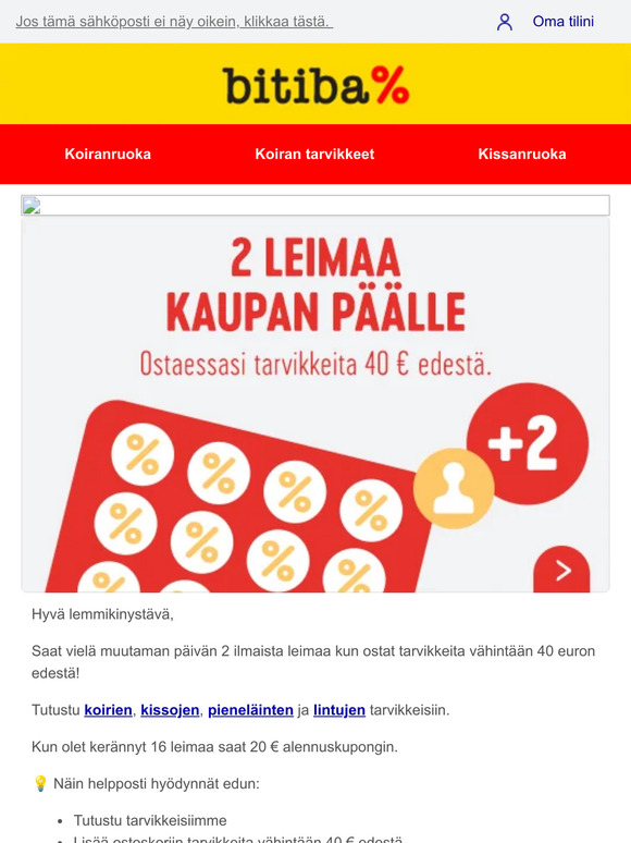 Kiirehdi: 2 ilmaista leimaa tarvikeostoksista!