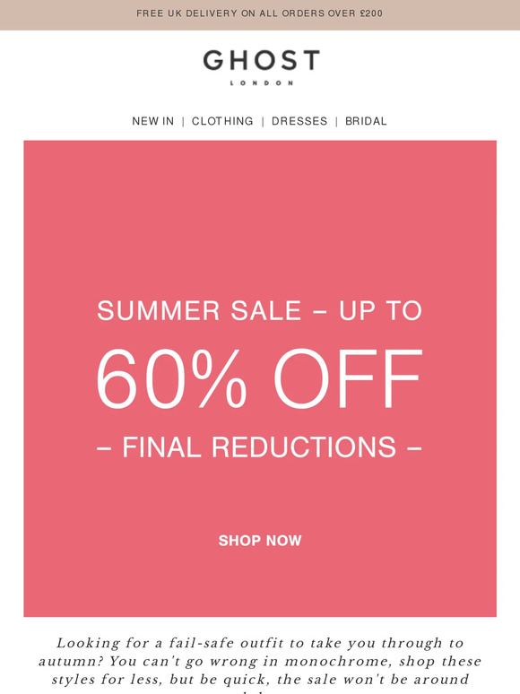 Get Them Before They Go | Final Reductions