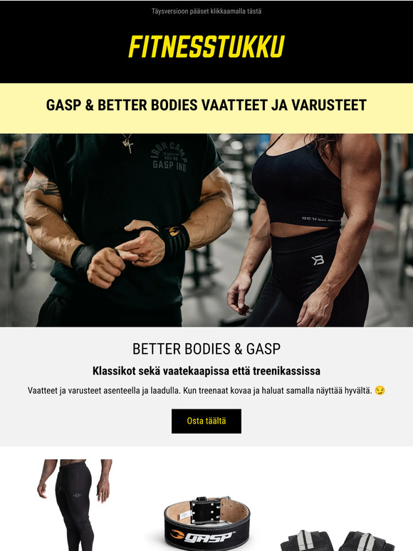 GASP & Better Bodies vaatteet ja varusteet