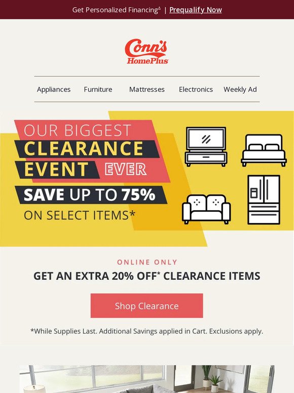 Stretch your budget during our 75% off clearance sale