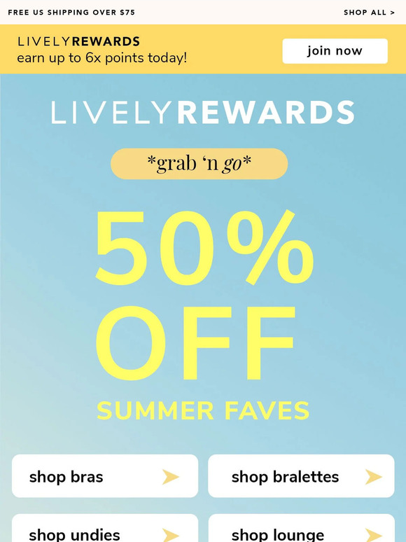 wearlively Score 50 OFF Bras, Undies, Swim, & Lounge! Milled