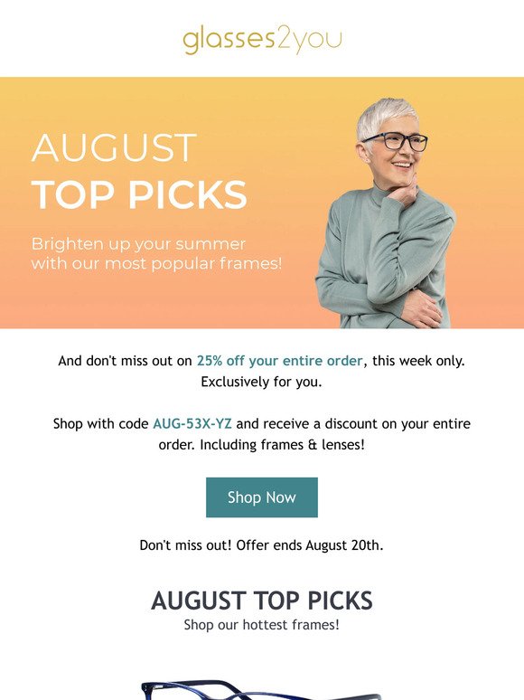 August Top Picks & Your Exclusive Discount Inside ✨