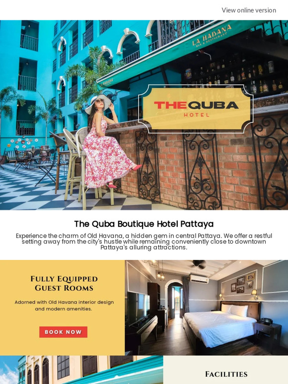 Step into the allure of Old Havana at The Quba Boutique Hotel Pattaya!