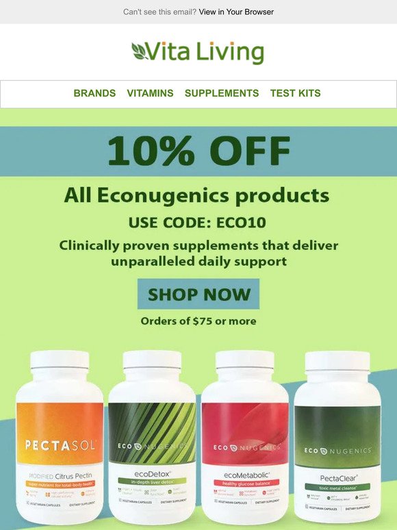 Exclusive Offer! 10% Off EcoNugenics Supplements