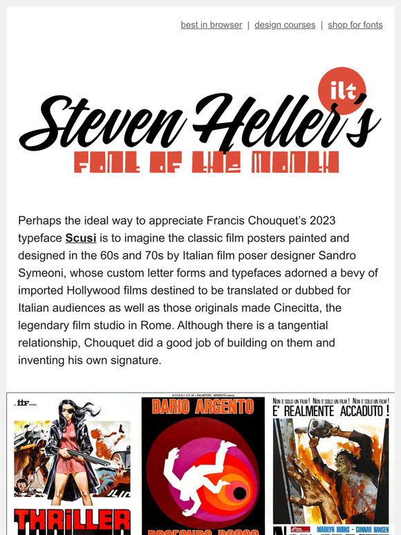 💥 Steven Heller's Font of the Month: Scusi
