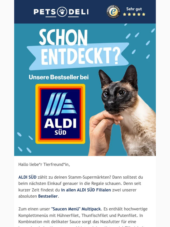 Unsere Bestseller in deinem ALDI SÜD, liebe*r Tierfreund*in!
