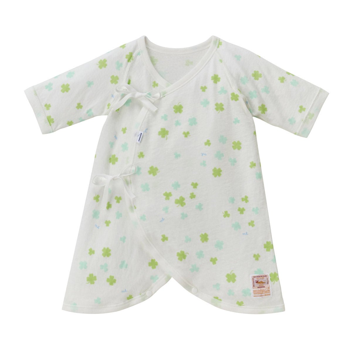Sea Island Cotton Printed Kimono-Style Body Suit