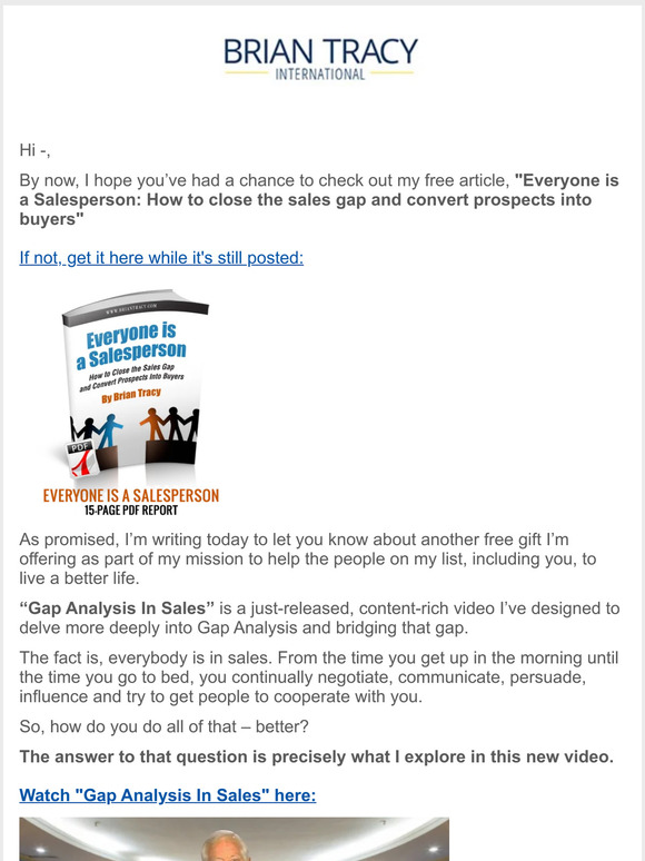Widen the gap, make the sale--content heavy gift inside!