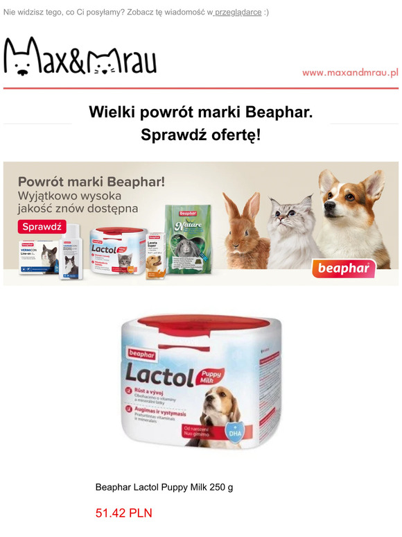 🚀Powrót marki Beaphar ! 🚀Czy Twój psiak zna już nowe karmy Brit Care? Sprawdź naszą ofertę.