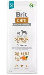 Brit care dog grain-free senior&light salmon 12kg - sucha karma dla psów starszych i z nadwagą, 12k