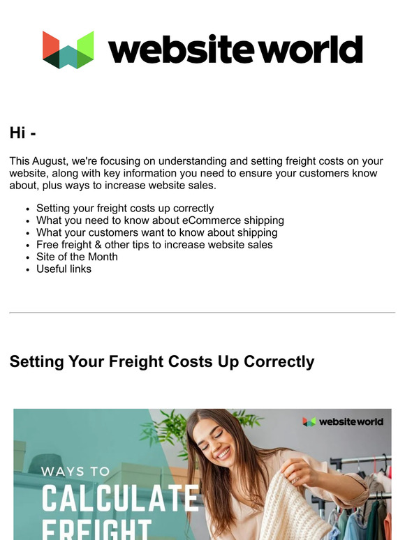 Focusing on Freight - August News