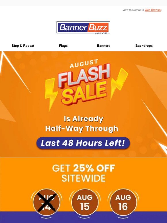 August Flash Sale is Halfway Through [GET CODE👇]