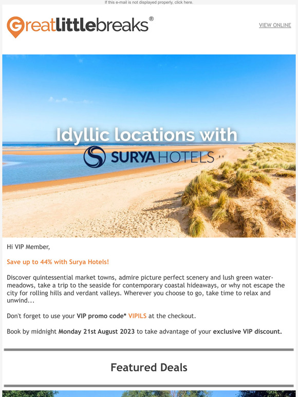 Idyllic UK locations with 44% off!