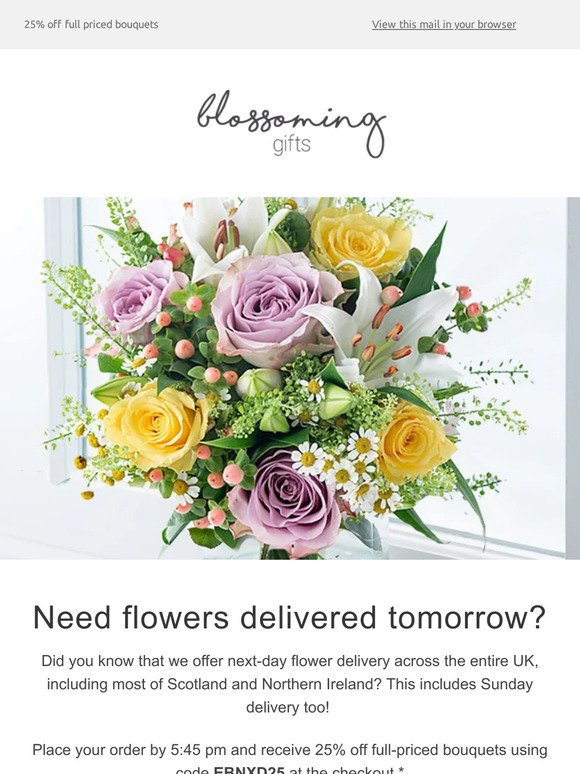 Need flowers tomorrow? 💐