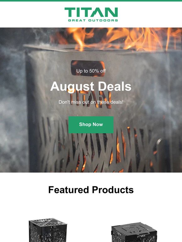 Up to 50% Off August Deals