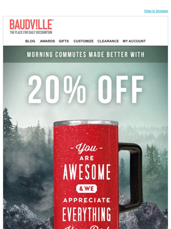❗ Take 20% Off This Stainless-Steel Travel Mug 