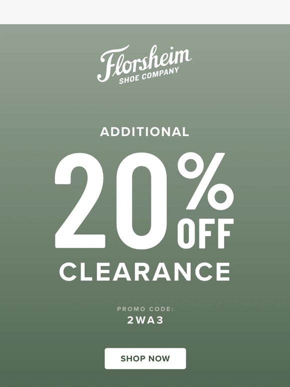 SALE ON SALE! Take 20% Off Clearance